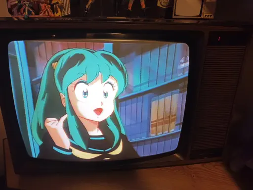 うる星やつら (1981) on a CRT TV