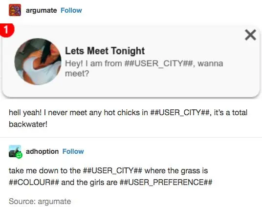 “Take me down to the ##USER CITY## where the grass is ##COLOUR## and the girls are ##USER_PREFERENCE##