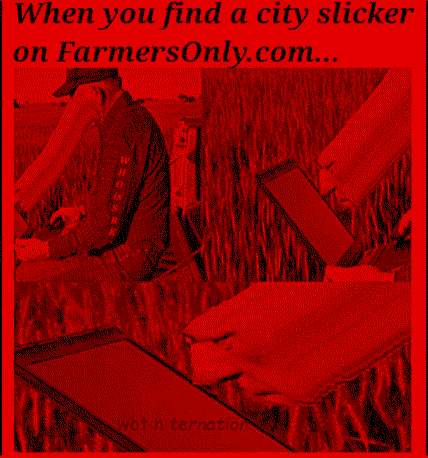 old white male farmer looking at his computer screen confused at finding a city slicker on farmersonly.com